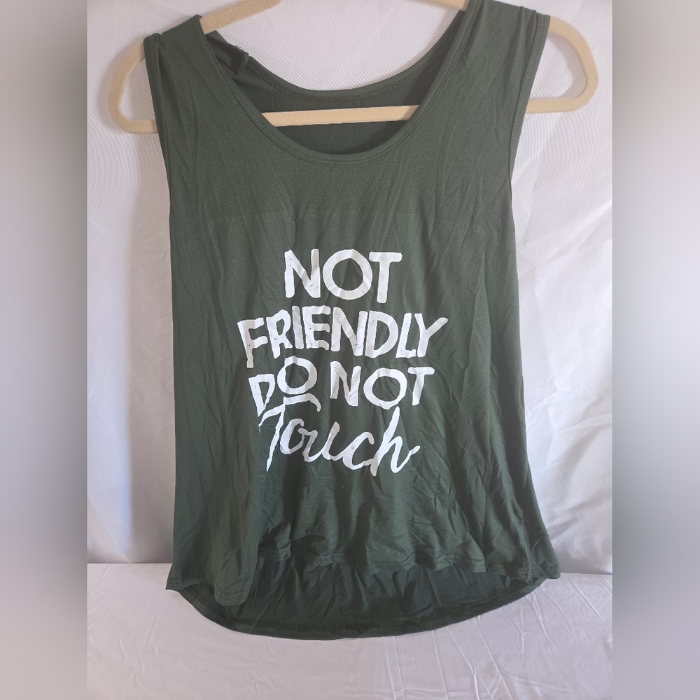 Green Sleeveless Graphic Top
